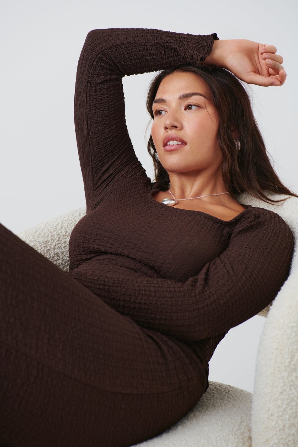 Textured square neck top