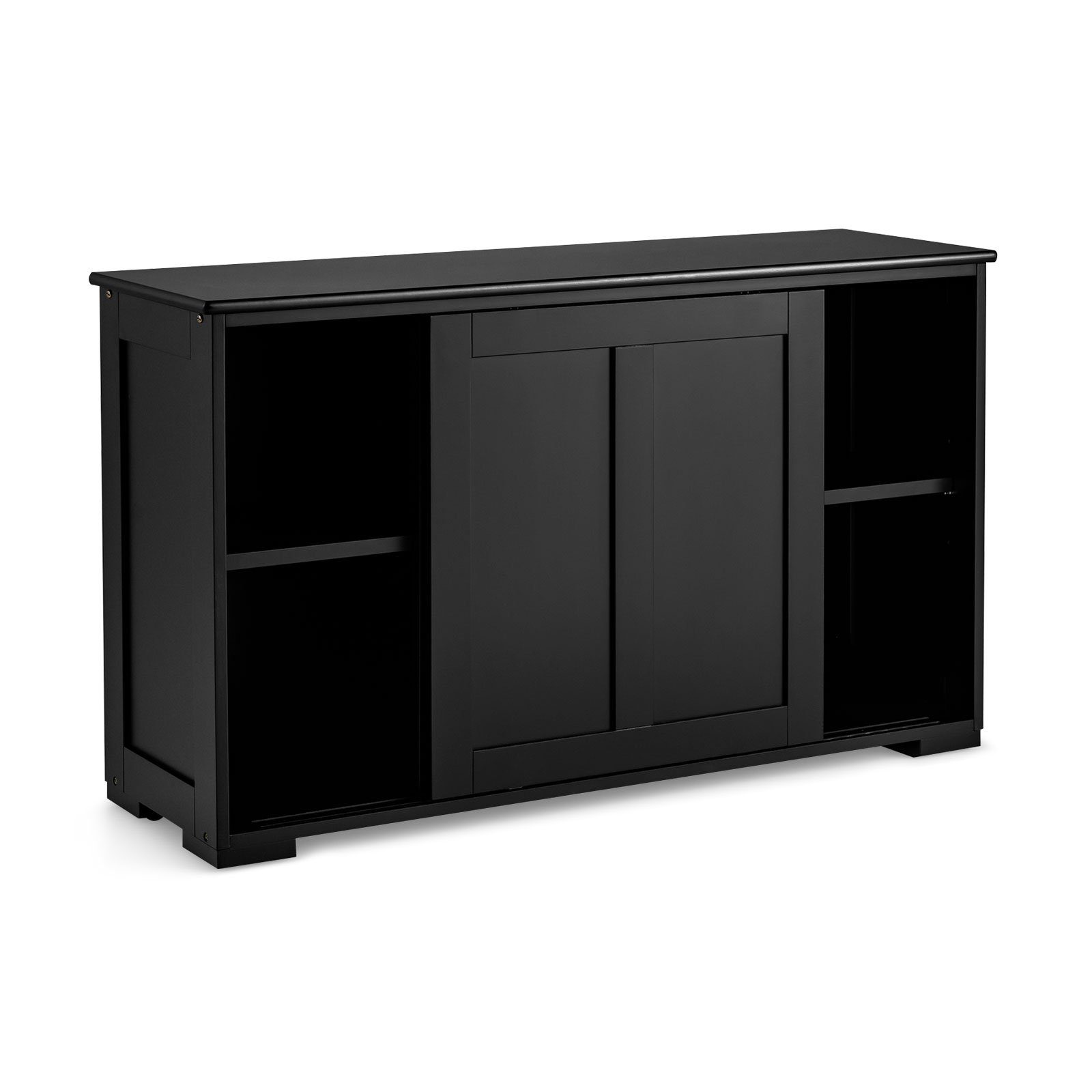 COSTWAY Sideboard, mit Schiebetüren, höhenverstellbarer Ablage, 107x33x60cm