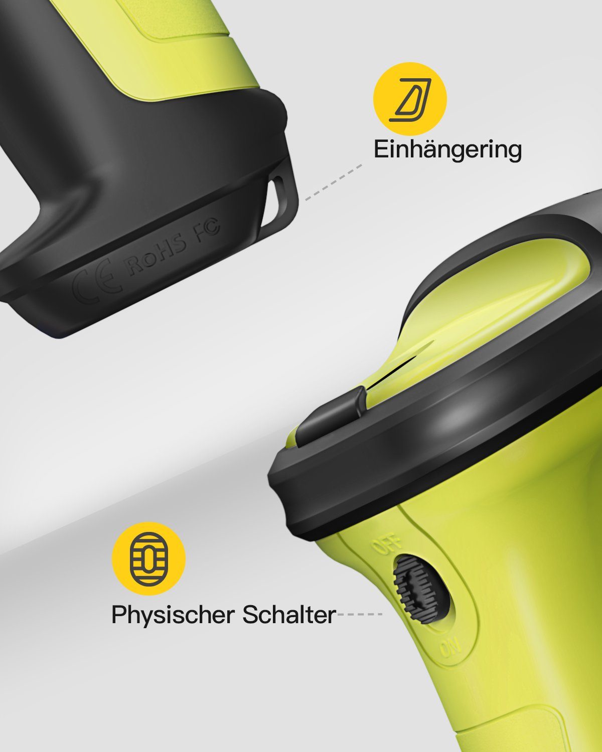 Inateck 1D Barcode Scanner Wireless 2.4 GHz, 35 m Reichweite Handscanner