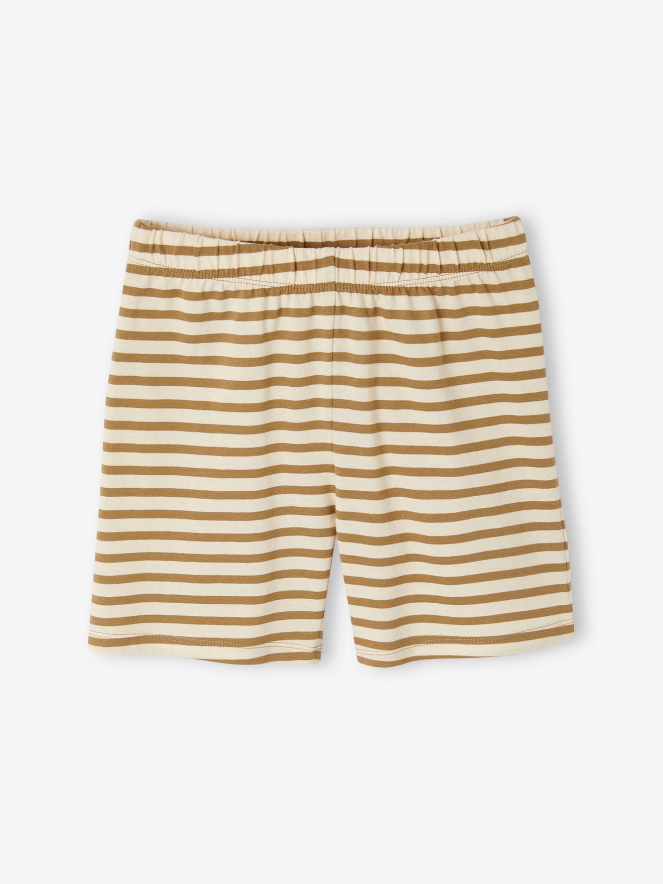 Vertbaudet 2er-Pack kurze Jungen Schlafanzüge mit Tigern Oeko-Tex - khaki