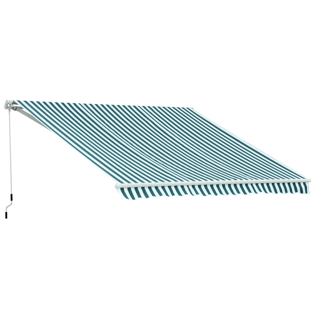 Outsunny Markise Alu Polyester Grün Weiß 3,5x2,5m