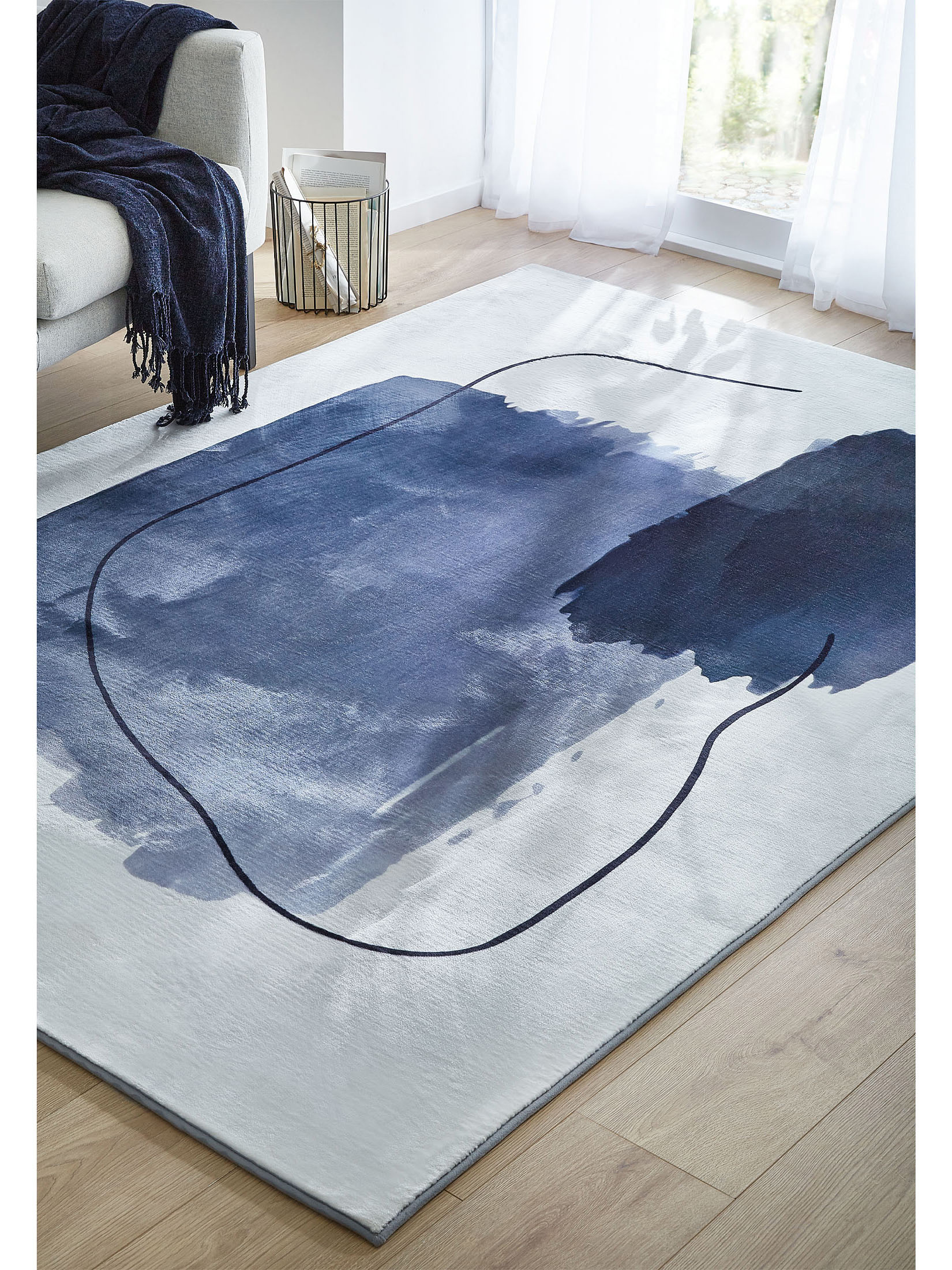 Challans Moderner Teppich, Blaugrau