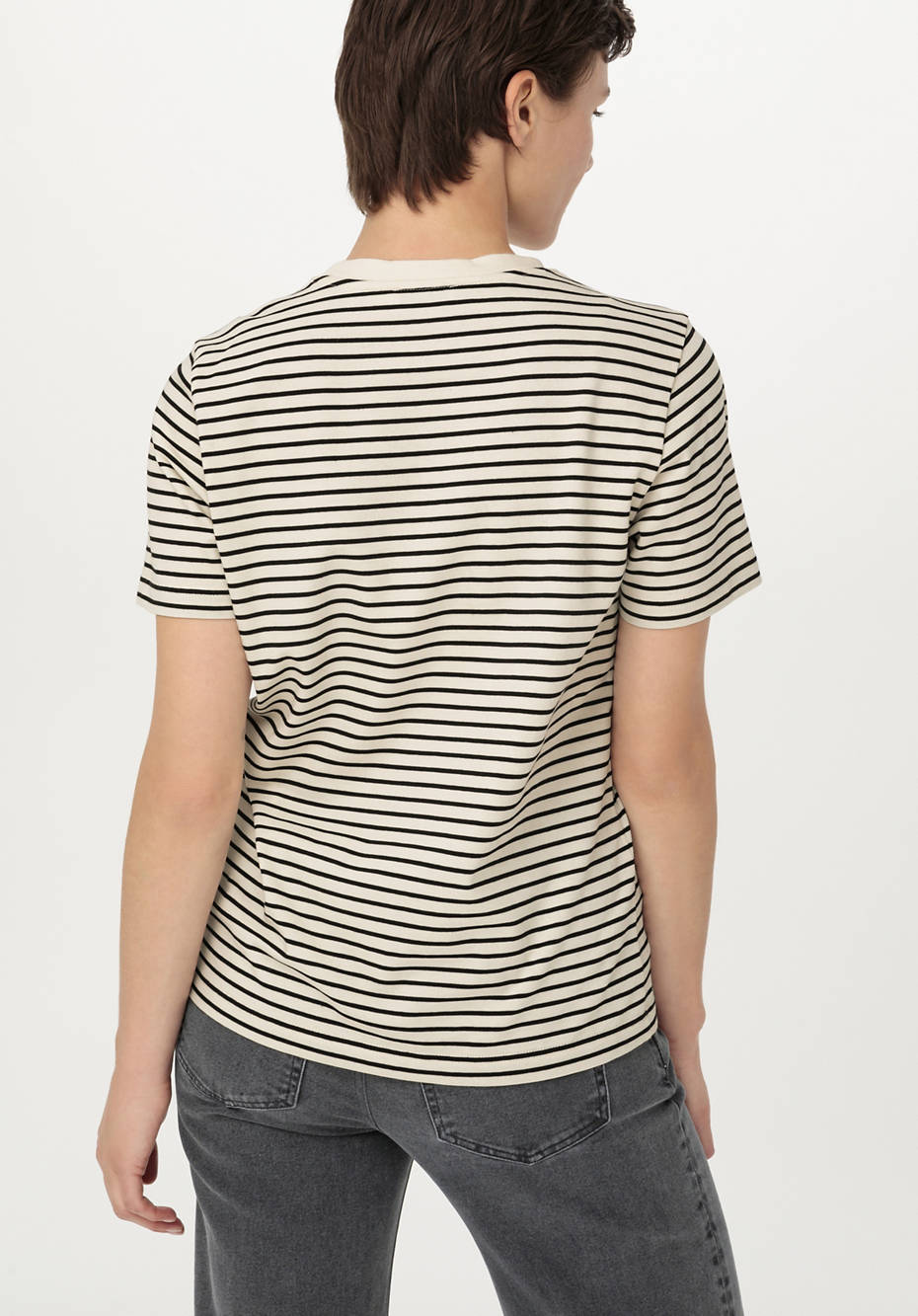 Kurzarm-Ringelshirt aus reiner Bio-Baumwolle