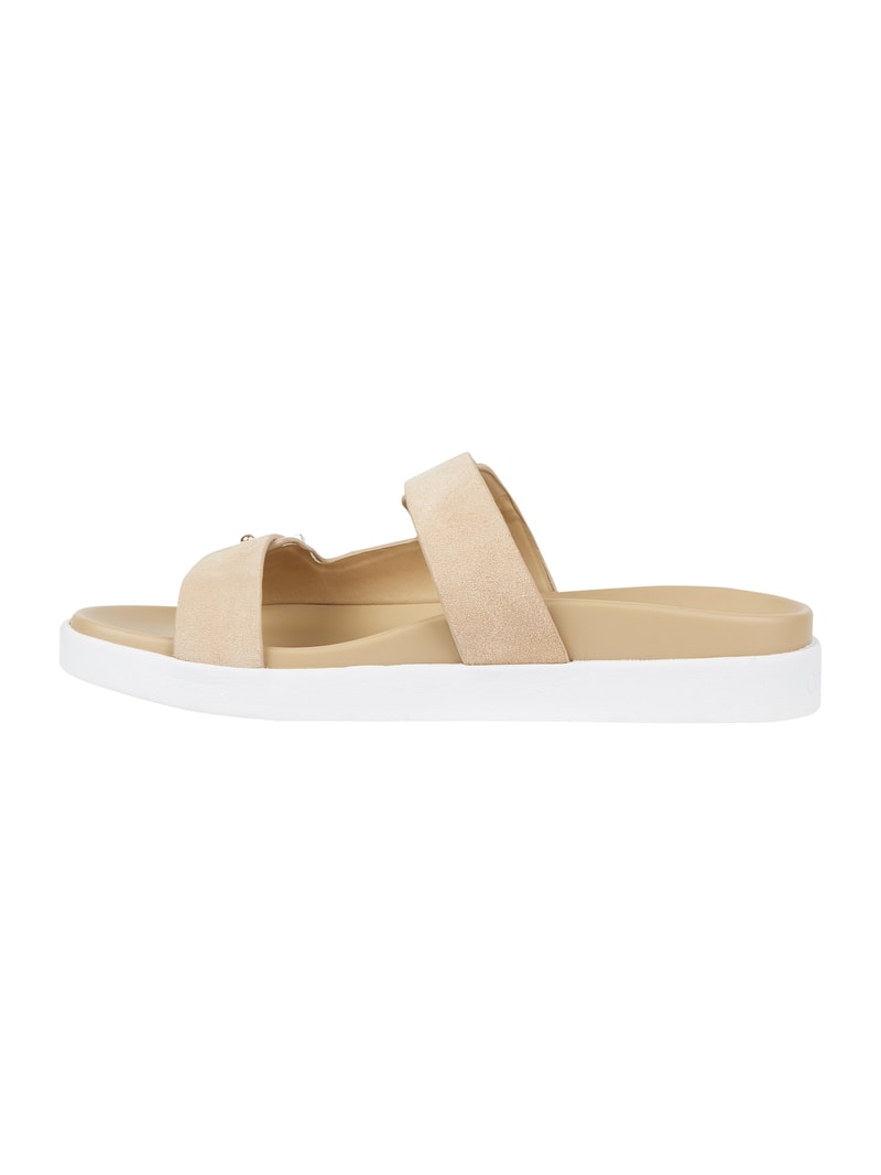 Sandalen aus Leder in beige