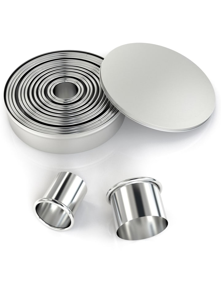 Intirilife 12-teiliges Ausstechformen Set in Silber günstig kaufen onesize