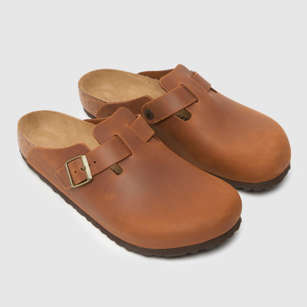 BIRKENSTOCK – Boston – Träskor i konjaksfärgat material