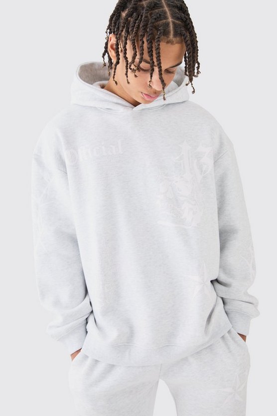 Oversize Hoodie-Trainingsanzug mit Graffiti-Print