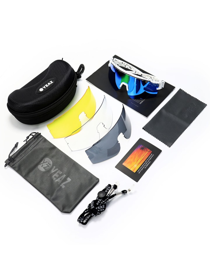 YEAZ SUNTHRILL SET Sport-Sonnenbrille Weiß/Blau in weiß / blau günstig kaufen onesize