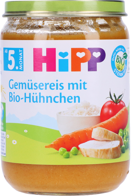 HiPP Bio Gemüsereis mit Bio-Hühnchen