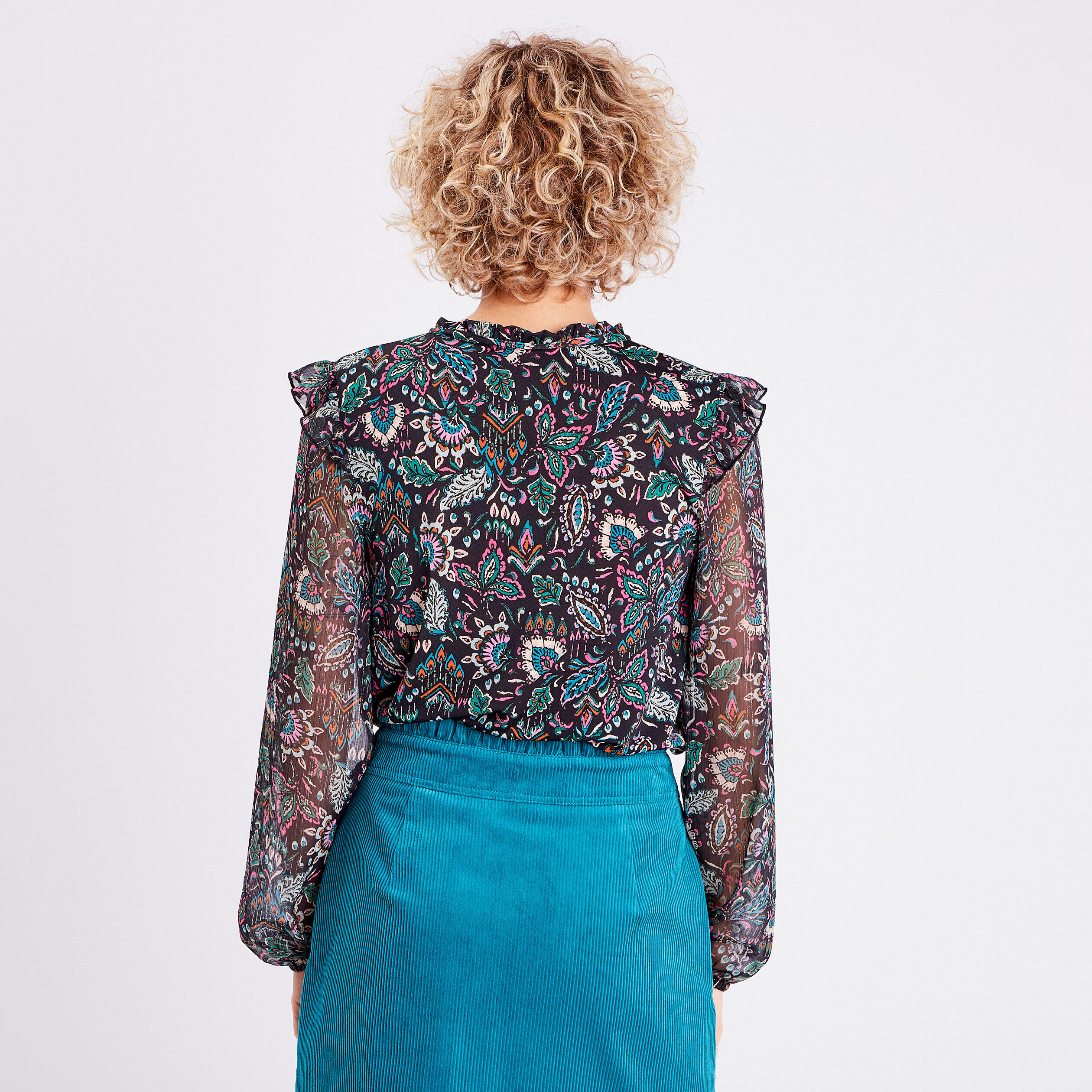 Blouse manches longues noir femme | Cache Cache