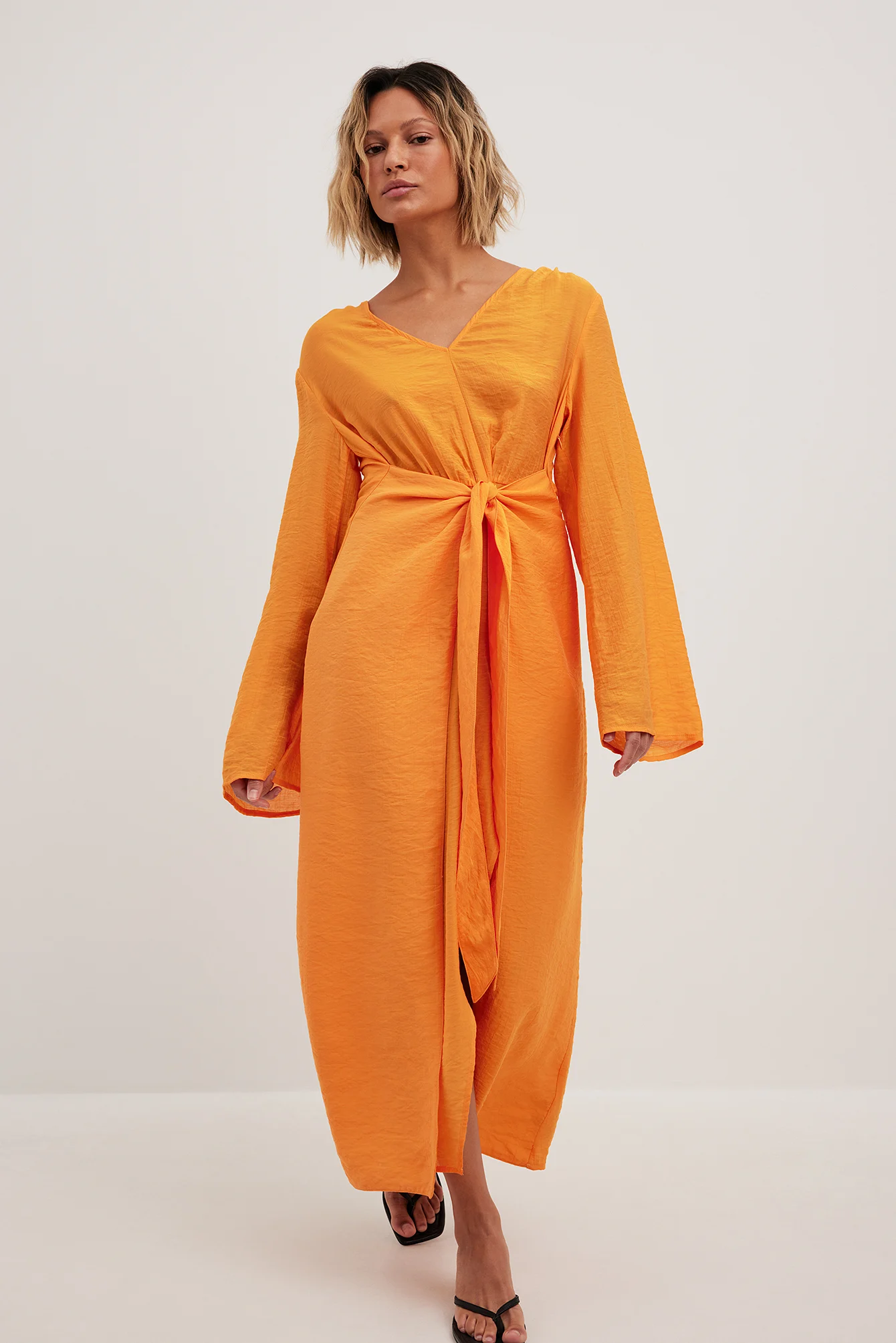 Schnürband Taille Maxikleid