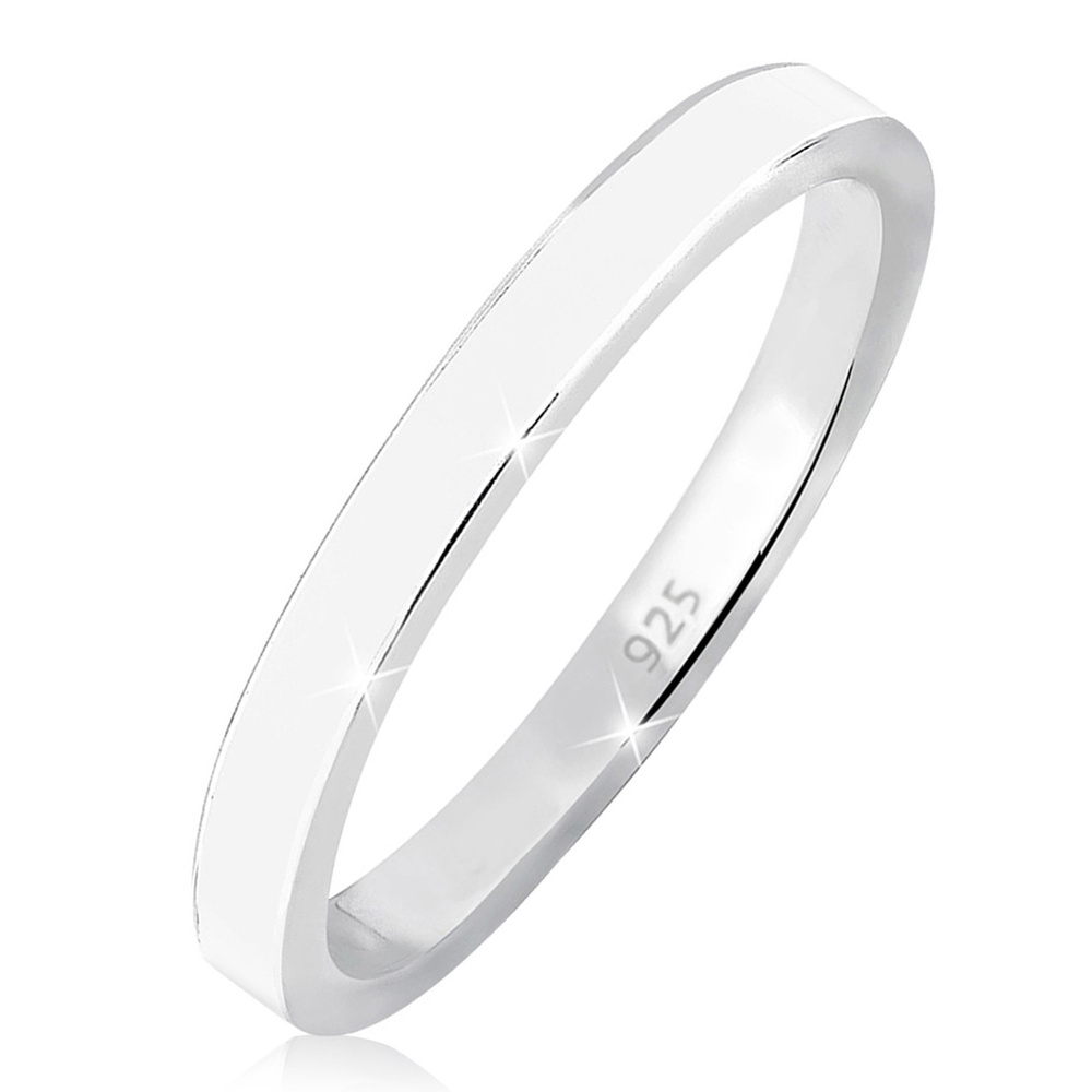 Elli Elli Bague Femme Bague à Empiler en Émail de Base en Argent Sterling 925 Sterling Bague