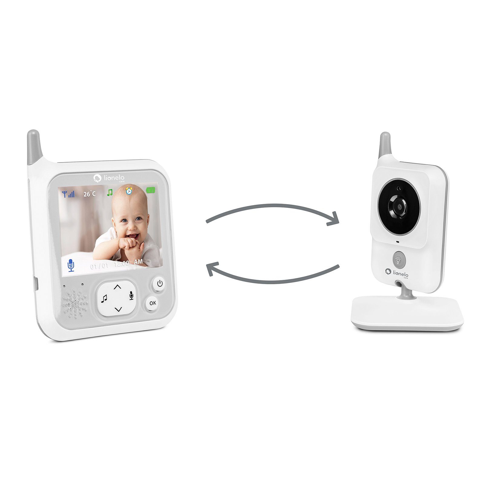 lionelo Babyphone Babyline 7.1, VOX-System temperaturfühler 40 Stunden reichweite 260m