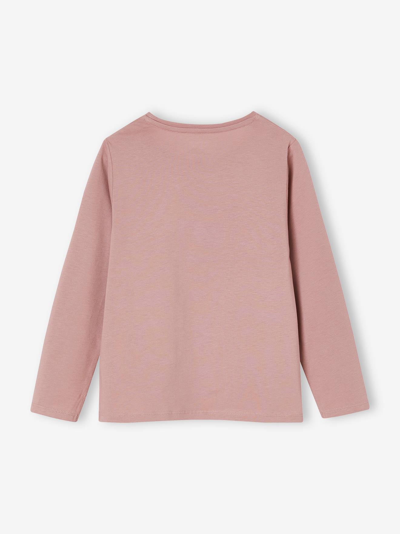 Tee-shirt fantaisie à sequins fille mauve