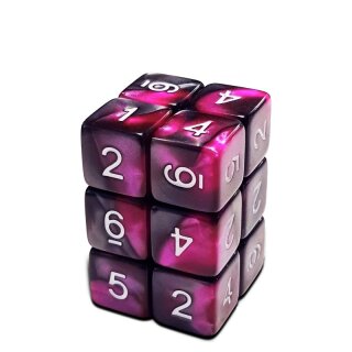Spielwürfel W6 - Lila Marmor 16 mm (12)