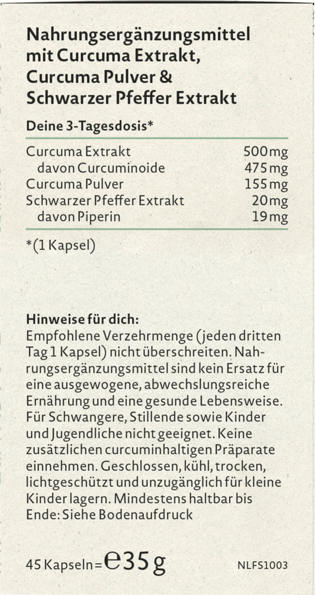 Curcuma Extrakt Kapseln 45 St, 35 g
