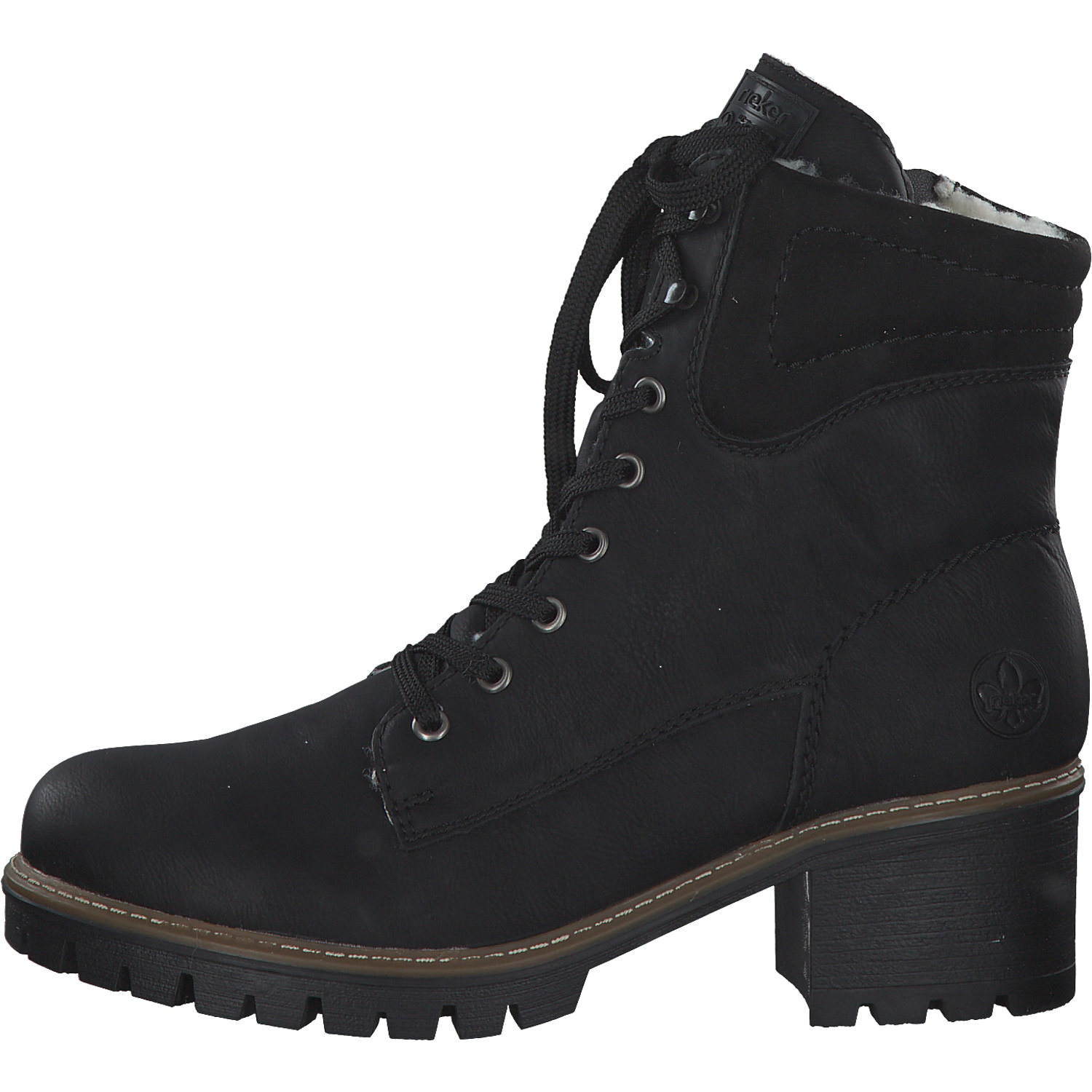 Rieker Y8610, Schnürstiefel, Damen, schwarz/schwarz