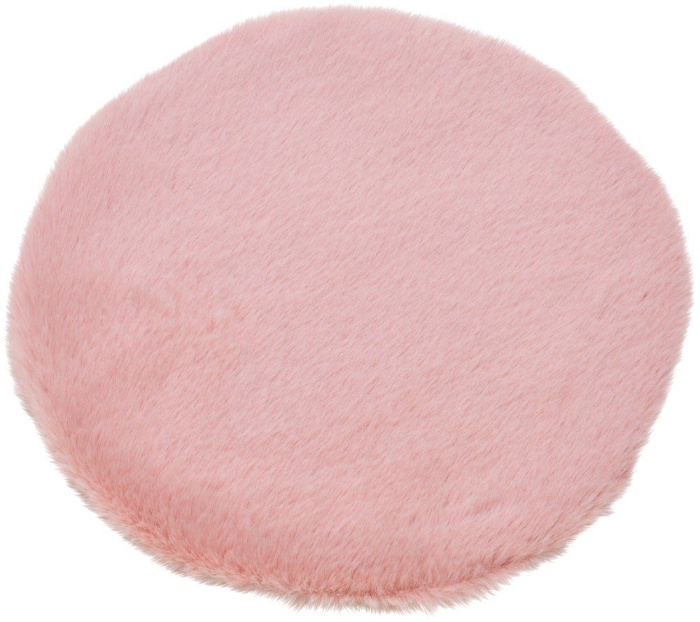 Fellteppich Sitzauflage Dekofell Kunstfell kurzflor Ø 34 cm rosa / pink, matches21 HOME & HOBBY, rund, Höhe: 20 mm