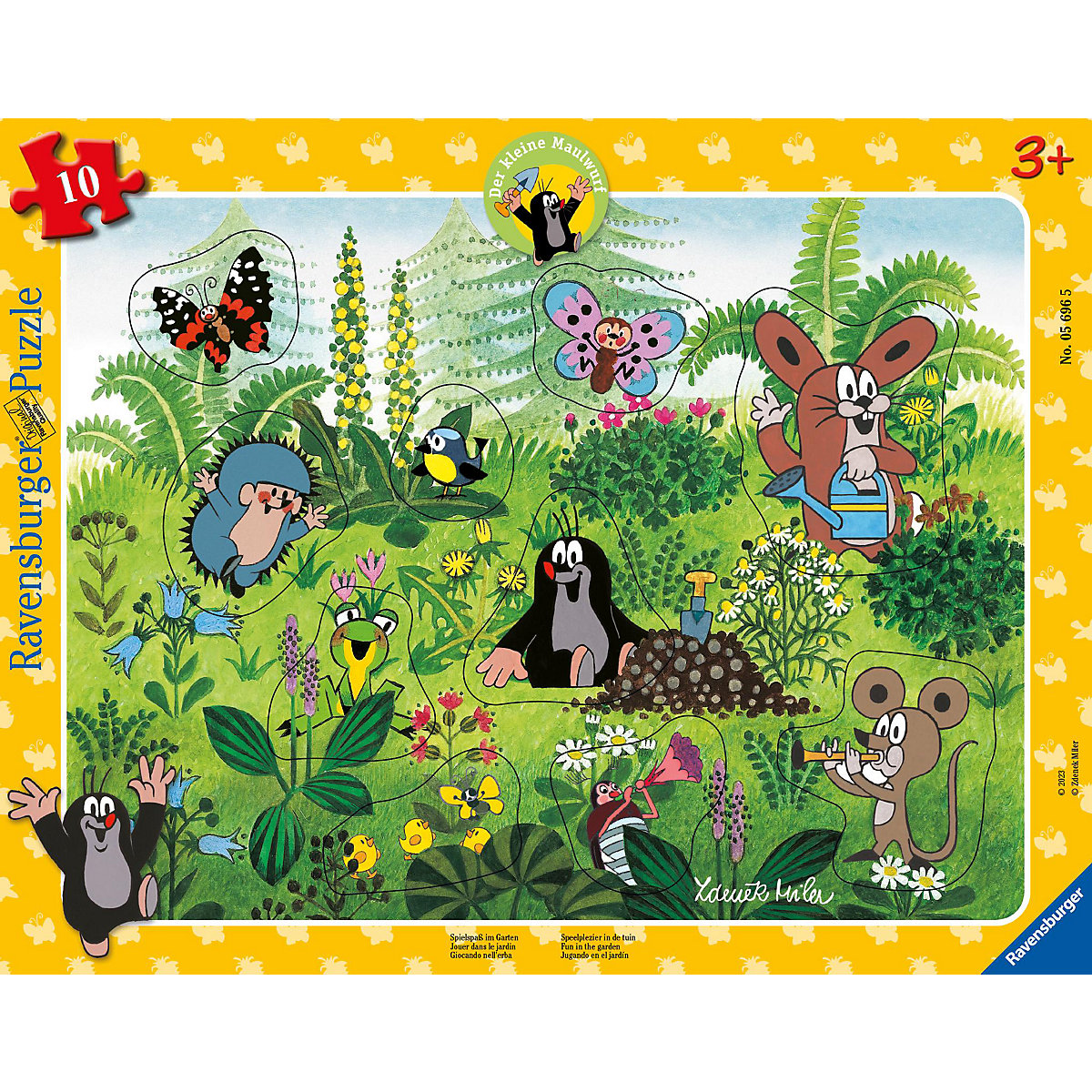 Rahmenpuzzle Der kleine Maulwurf "Spielspaß im Garten", 10 Teile