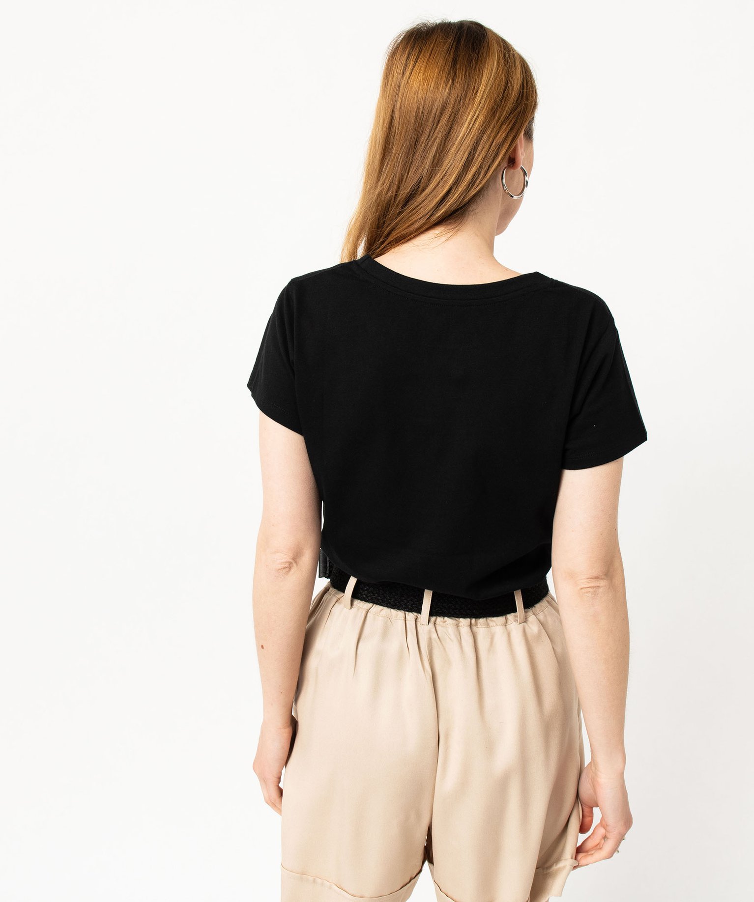 Tee-shirt à manches courtes avec inscription XXL femme - Pi... noir | GEMO
