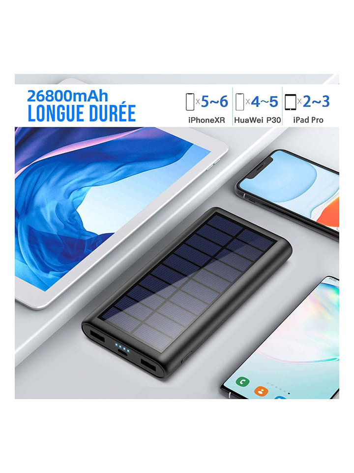 SmartCase Solar-Powerbank in Schwarz - 30.000 mAh günstig kaufen onesize