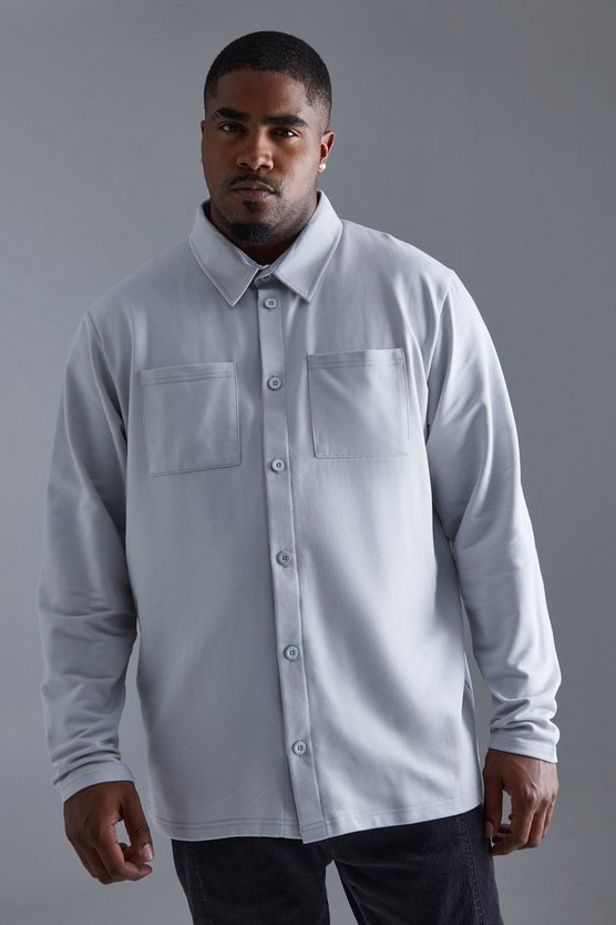 Plus Utility-Overshirt aus Jersey