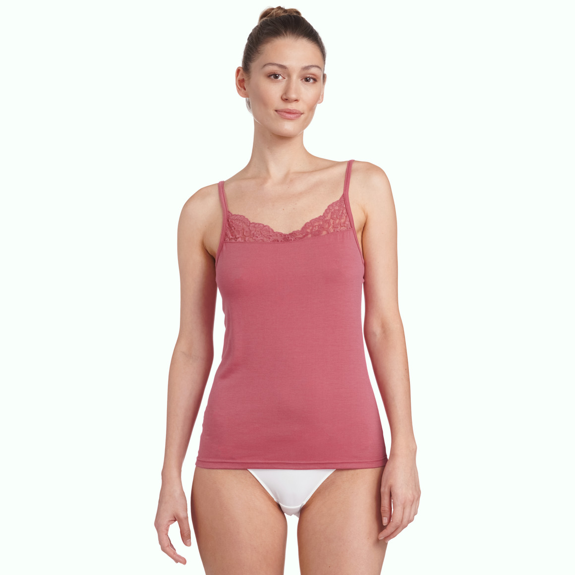 2 Damen Unterhemden mit Spitze
