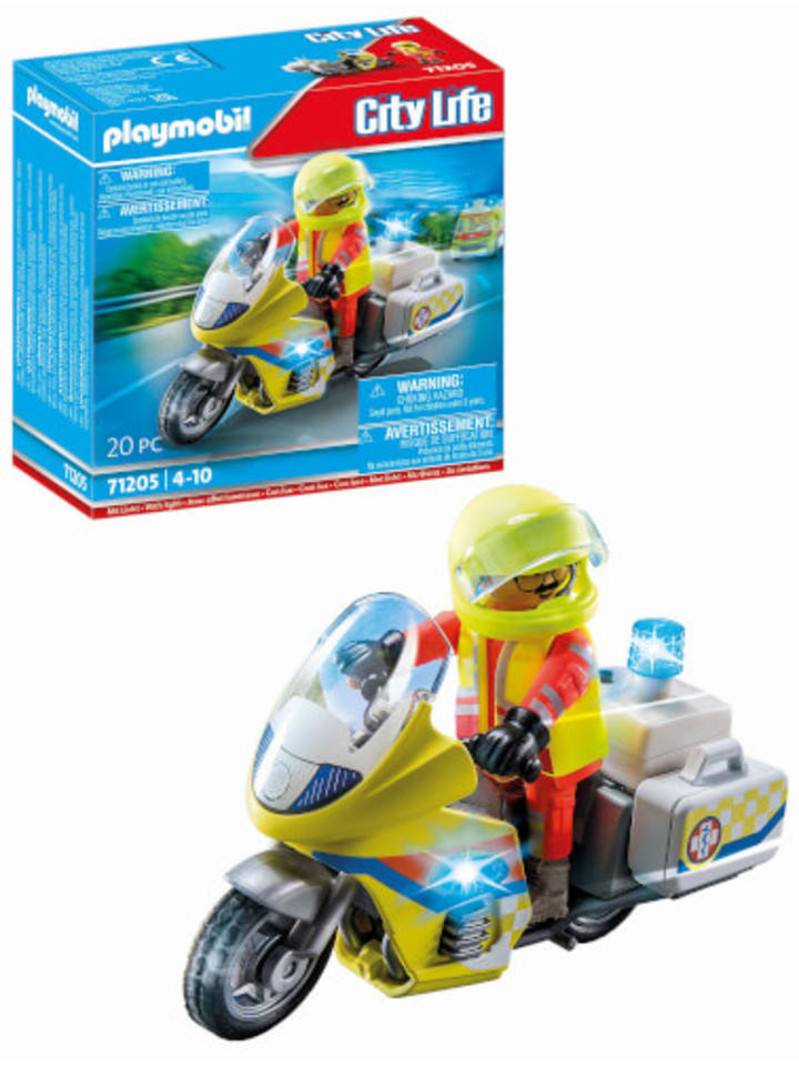 Playmobil Spielset City Life 71205 Notarzt-Motorrad mit Blinklicht günstig kaufen onesize