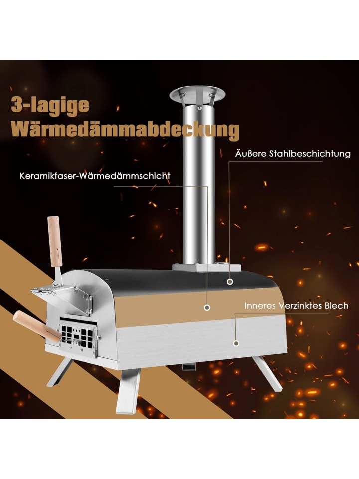 COSTWAY Pizzaofen Outdoor in Schwarz günstig kaufen onesize