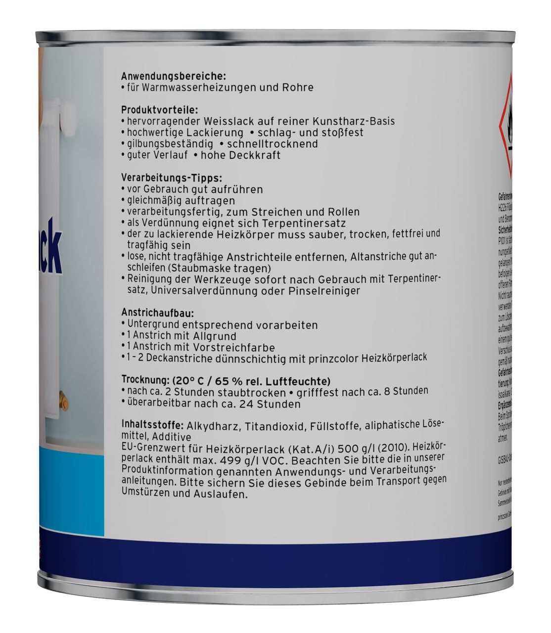 Plid Premium Heizkörperlack LF Thermolack weiß Glänzend Set Weiß