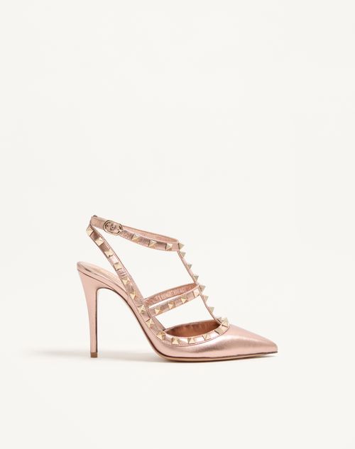 Rockstud Décolleté i 100 mm lamineret nappa