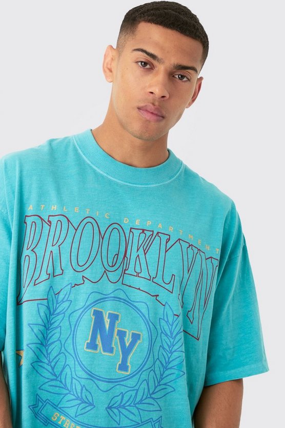 Oversize T-Shirt mit Brooklyn-Print