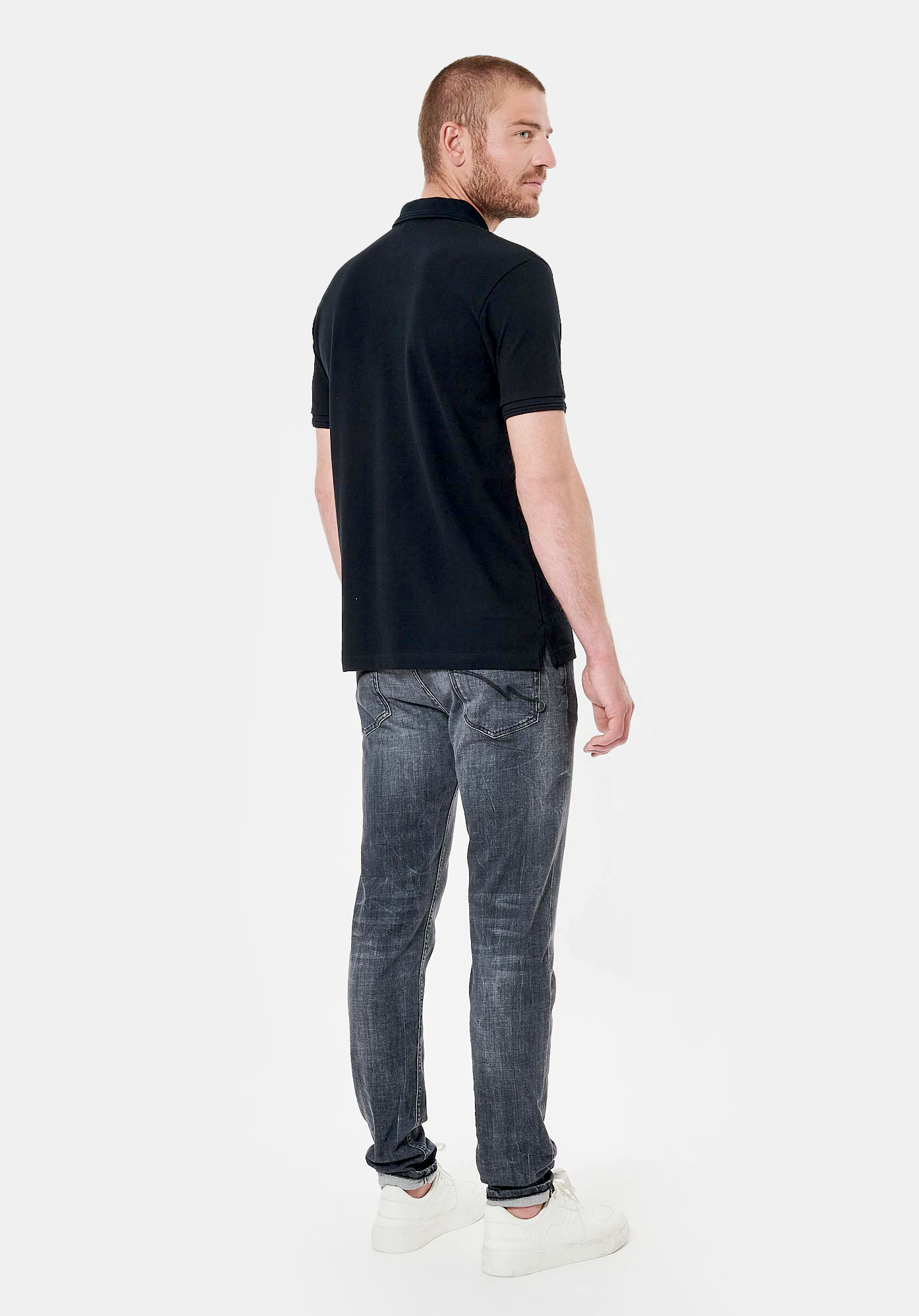 CORTO  Polo noir homme 100% coton bio
