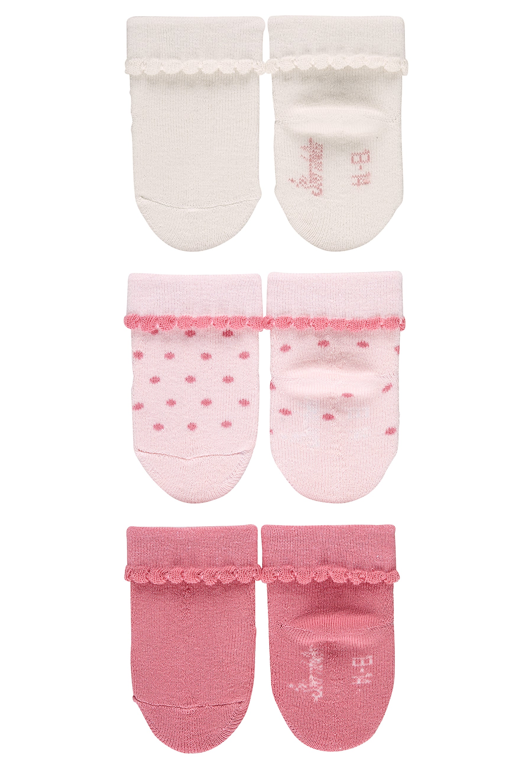 GOTS Babysöckchen 3er-Pack Punkte in Ecru