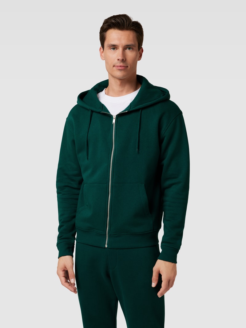 Sweatjacke mit Kapuze in dunkelgrün