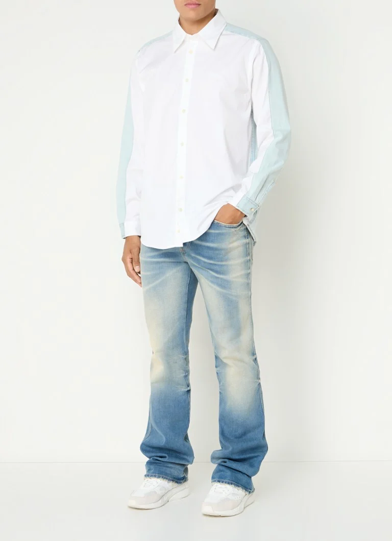 Cămașă Diesel S-Simply din chambray cu o croială clasică.