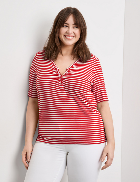 Henley Shirt mit Ringel-Dessin