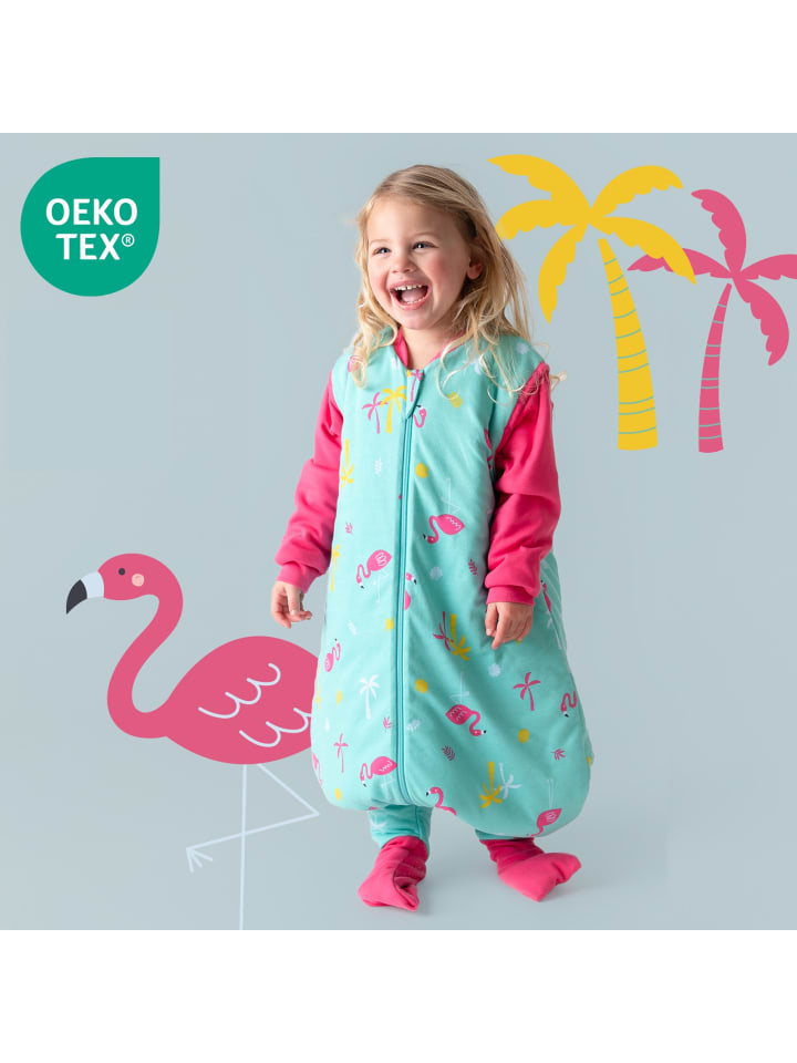Schlummersack Bio Schlafsack mit Füßen und umklappbaren Bündchen 2.5 TOG in Pink günstig kaufen