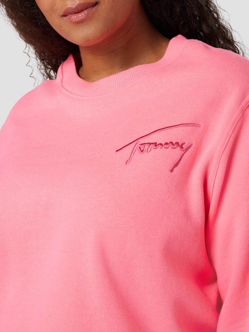 PLUS SIZE Sweatshirt mit Label-Stitching Modell 'TOMMY SIGNATURE' in pink