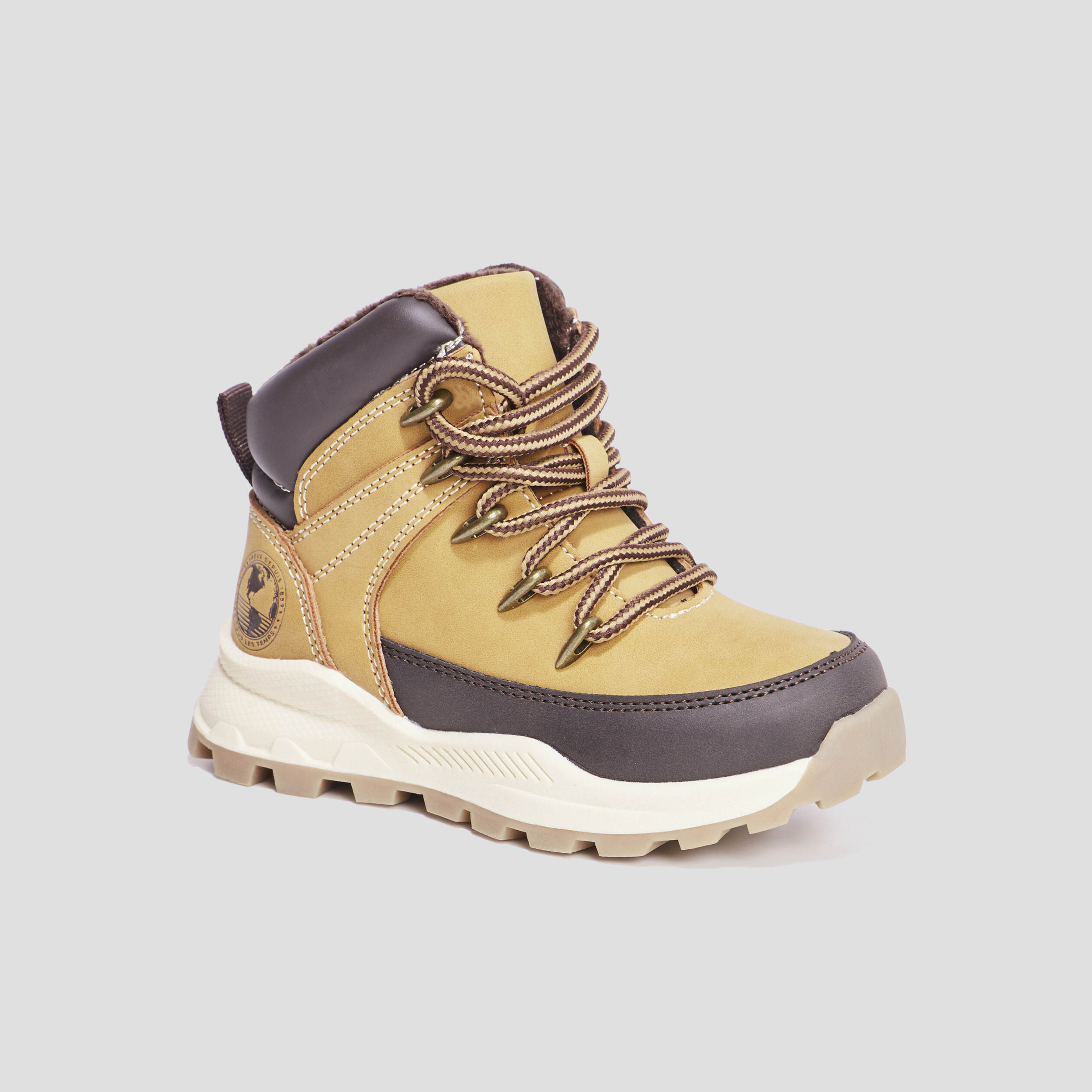 Bottines zippées Trappeur Barato jaune garçon | La Halle