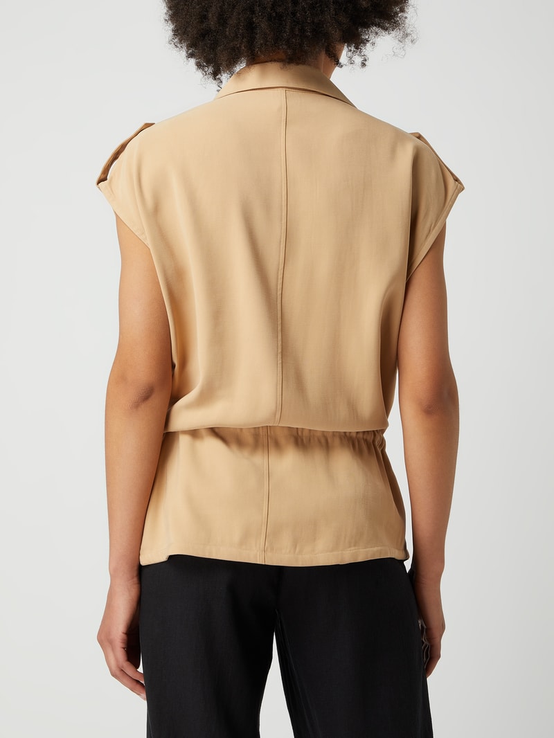Weste mit Druckknopfleiste in camel meliert