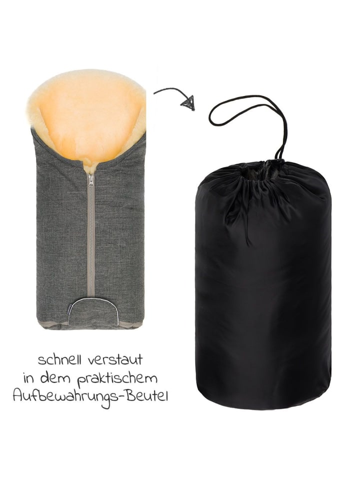 Zamboo Universal Lammfell-Fußsack für Babyschale & Babywanne in grau günstig kaufen onesize