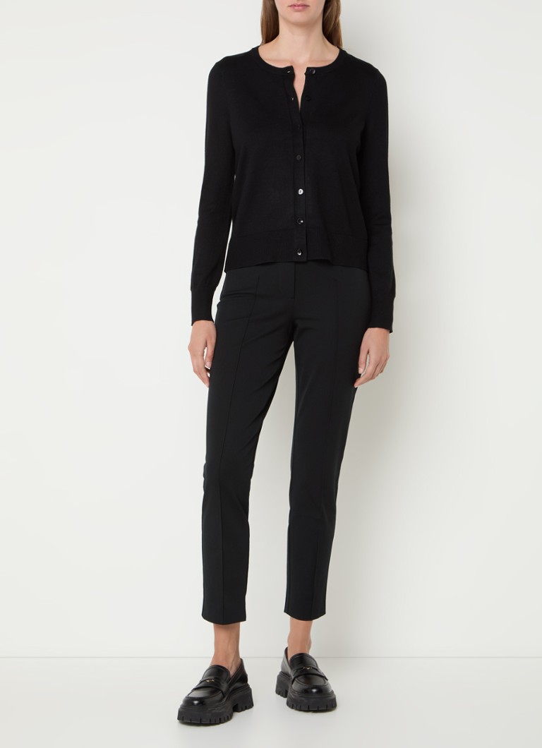 Cardigan estivo a girocollo in maglia fine