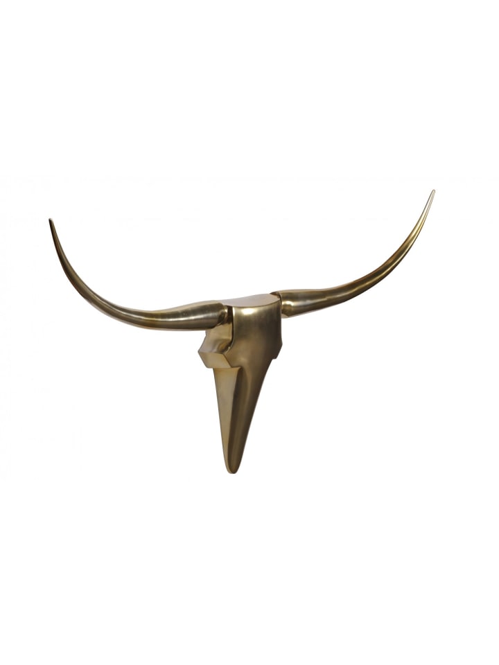 KADIMA DESIGN Wanddekoration Geweih Bull L 125 cm Aluminium golden in Gold günstig kaufen