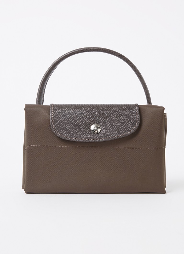 Longchamp  Le Pliage Green handtas M met leren details