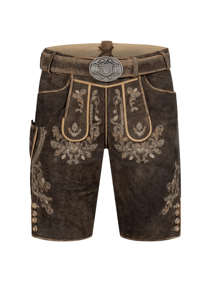 KRÜGER Lederhose Antonio in dunkelbraun günstig kaufen