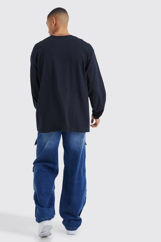 Langärmliges Oversize T-Shirt mit Print