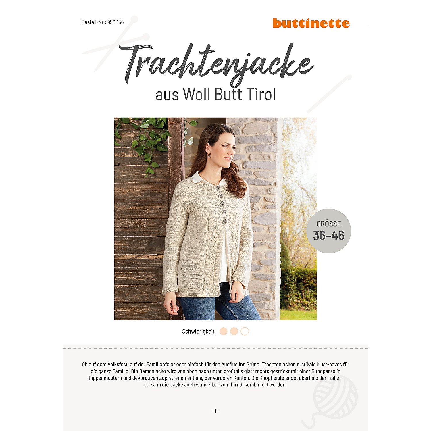 Strickanleitung – Trachtenjacke aus Woll Butt Tirol