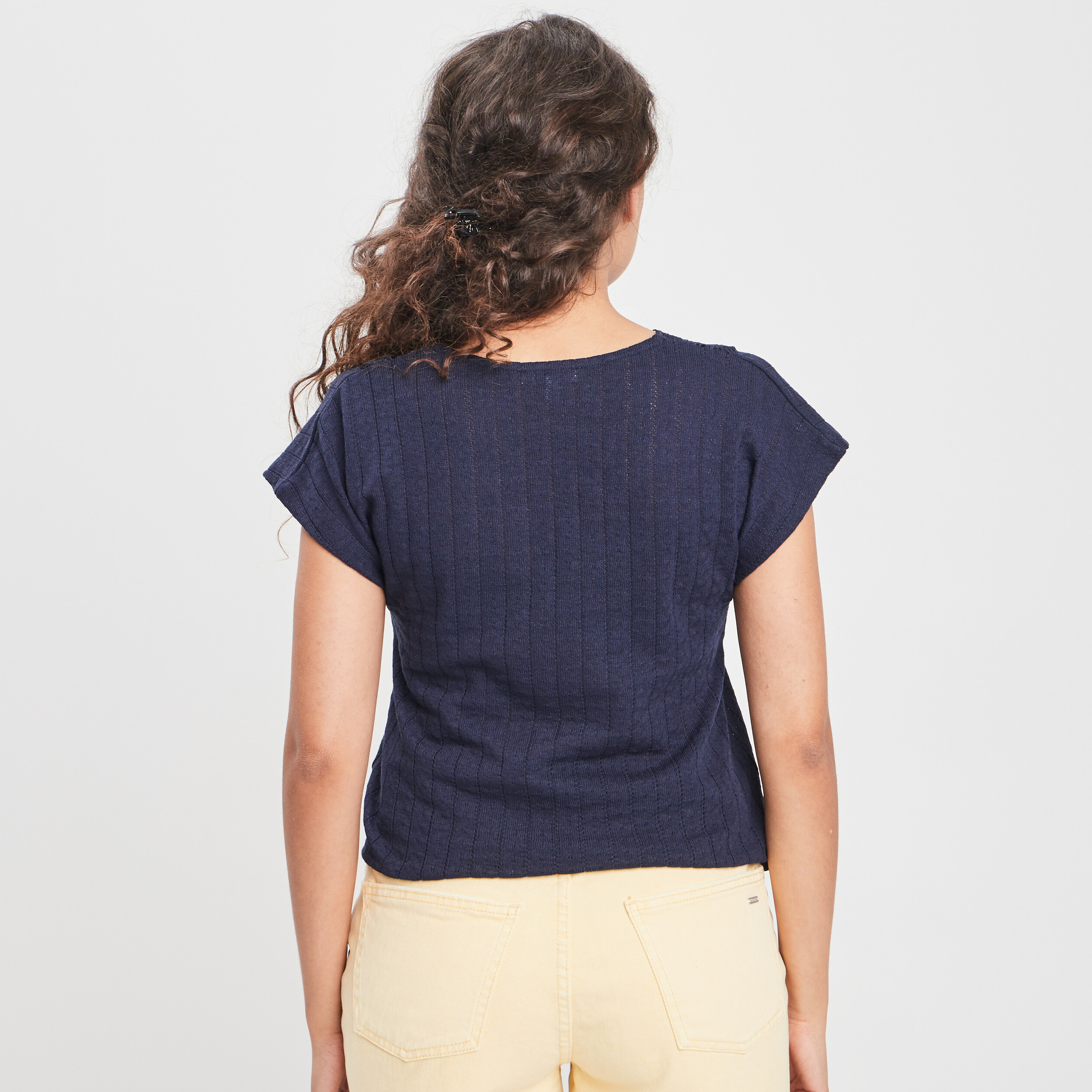 T-shirt manches courtes bleu marine femme | La Halle