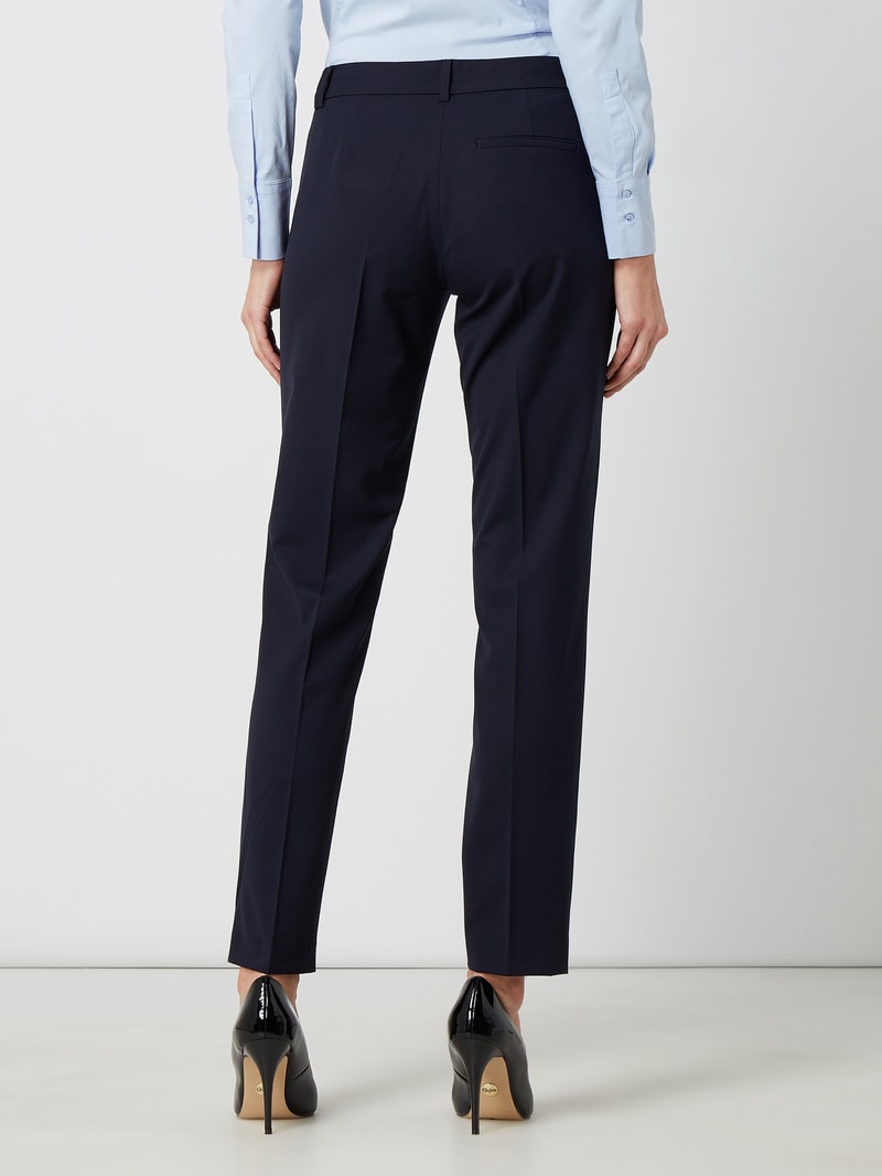 Stoffhose mit schmal zulaufendem Bein Modell 'Hedy' in marineblau